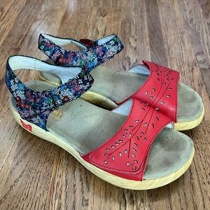 Alegria Jesa Botanicool Red Floral Sandals